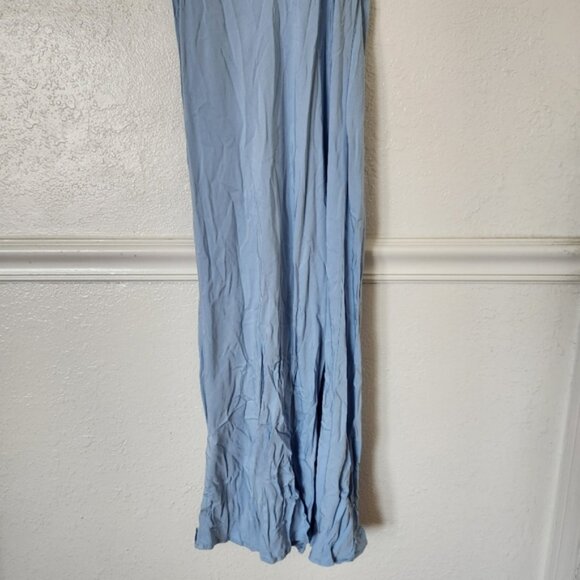 SLEEPER Voulez Vous Dancer Dress Small Baby Blue Slip Dress Feather Straps - Picture 11 of 12